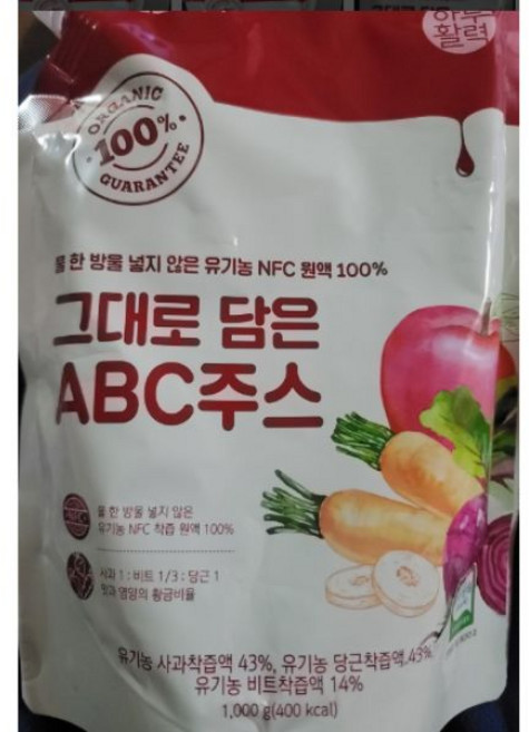 천호엔케어 NFC 착즙 사과 당근 비트 그대로 담은 ABC주스 1L 1개, 1kg