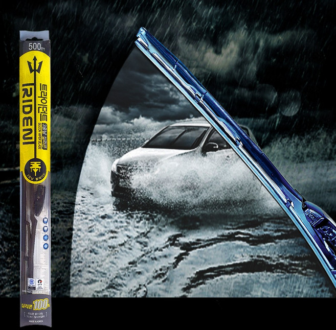 트라이던트 실리콘 3중날 와이퍼 자동차윈도우브러쉬, 600mm(24인치) NM암타입 전용