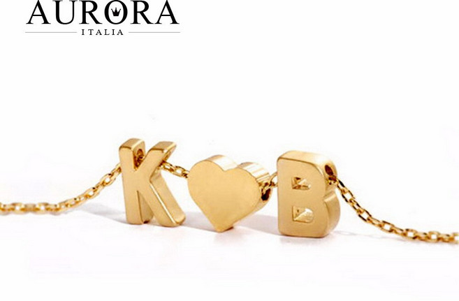 알파벳 이니셜 하트 커플 골드 목걸이 NECK-1849