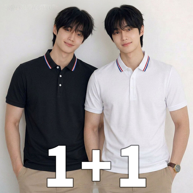 스티드 1+1 카라티셔츠 반팔