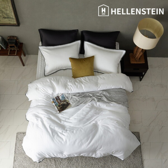 [헬렌스타인] [호텔차렵] 라인 그레이 차렵이불 세트 Q, 1개, 화이트