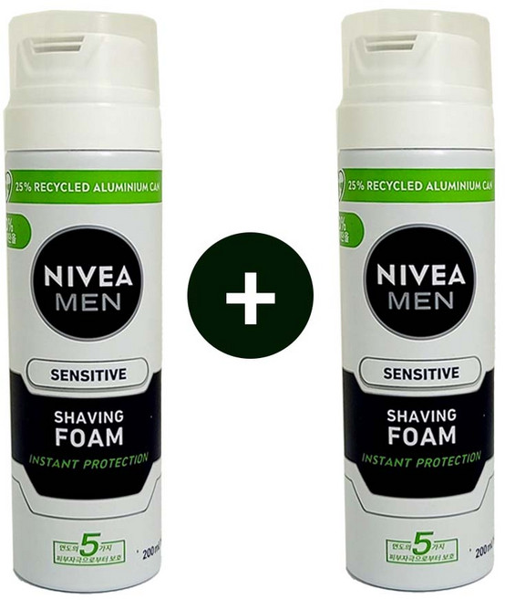 니베아 맨 센서티브 리커버리 쉐이빙 폼, 200ml, 2개