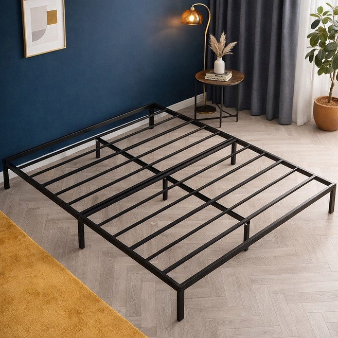 소프트엣지 철제 매트리스 침대프레임, 블랙