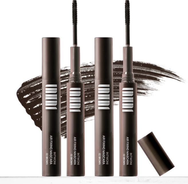1+1 인투니 NEW 슬림 브러시 에어픽싱 마스카라, 브라운, 2개