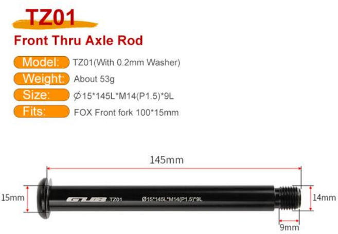 GUB 자전거 샤프트 스루 액슬 로드 MTB 프론트 리어 휠 허브 포크 꼬치 12x100 12x142 110mm 부스트, 1개