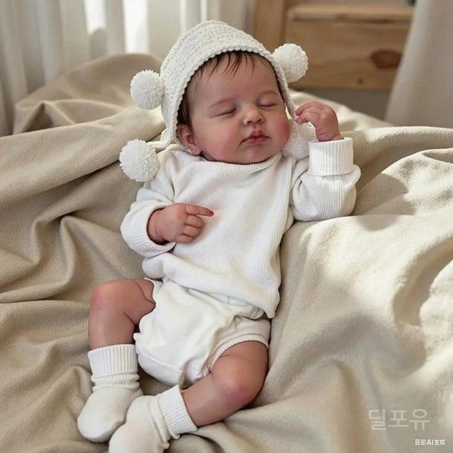 루루 실물 모형 신생아 인형 NPK 49CM reborn 베이비돌 수면중 아기 전신
