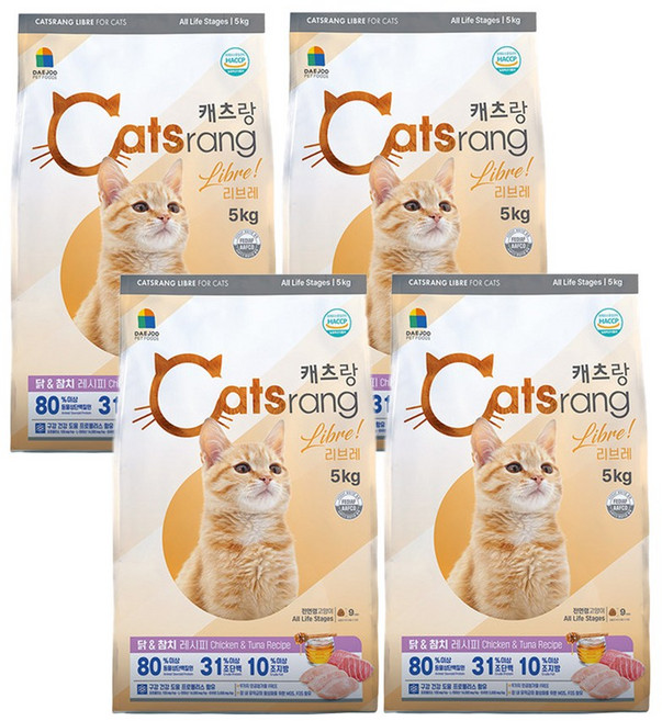 캐츠랑 5kg 캣츠랑 전연령 사료 고양이사료 1개 2개 4개, 닭+참치