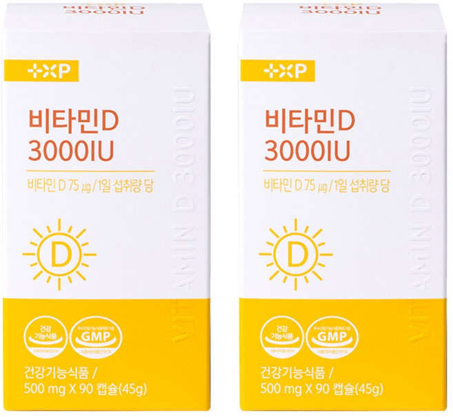 프리미엄 DSM 비타민D 3000IU 뼈 형성 유지 골다공증 위험 감소 임산부 수유기 고함량, 2개, 90정