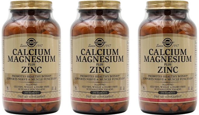 Solgar 칼슘 마그네슘 플러스 아연 타블렛, 250정, 3개 - 쿠팡