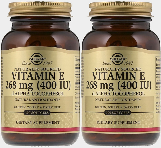 SOLGAR 維他命E 400IU&生育酚軟膠囊, 100顆, 2罐