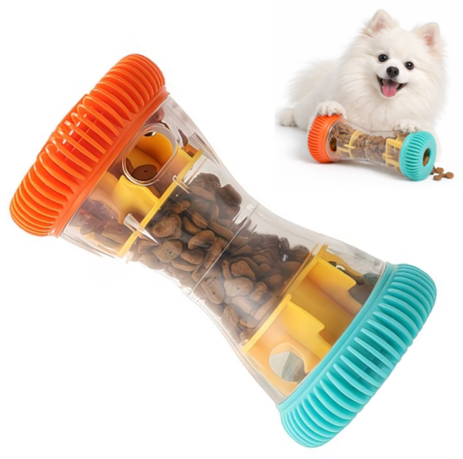 어브레스 노즈워크 간식 디스펜서 강아지 슬로우피더 장난감 노즈덤블, 1개, 블루옐로우