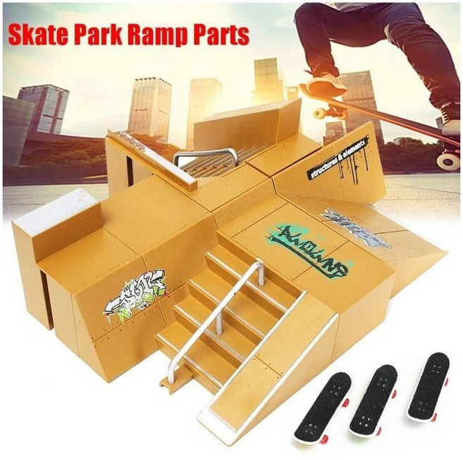 AM ANNA 핑거보드 연습장 + 3x 미니 보드 손가락 스케이트 보드 장난감, 1개