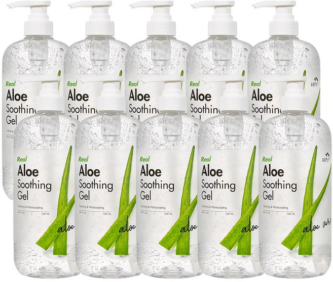 꽃을든남자 수분이 꽉 차 더 촉촉한 리얼 알로에 수딩젤 1000ml, 1L, 10개