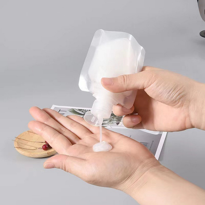 矽膠擠壓分裝瓶 旅行分裝瓶 沐浴乳洗髮精乳液瓶, 1個, 拋棄式(翻蓋)2入, 拋棄式(翻蓋)