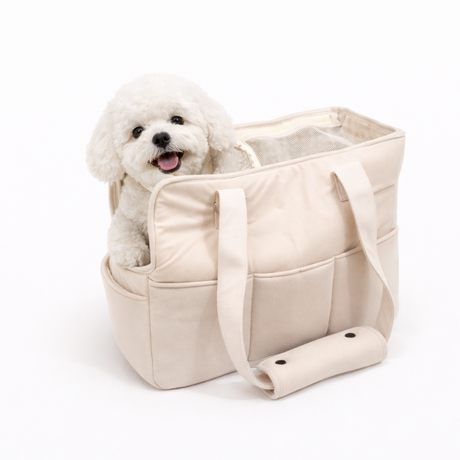 앨리펫 반려동물 이동가방 강아지 고양이 슬링백 아이보리 1개