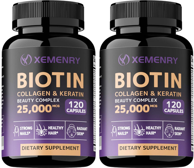 XEMENRY 生物素 膠原蛋白&角蛋白 美容複方 強韌指甲 健康秀髮 亮麗肌膚, 240組
