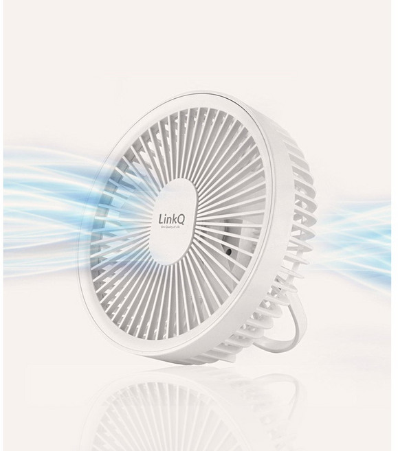 링크큐 큐팬 미니 무선선풍기 탁상용 캠핑용 타프팬 리모컨O, 화이트