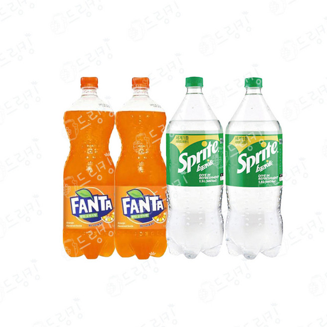 [드링킹] 환타 오렌지 1.5L 2개 +스프라이트 사이다 1.5L 2개, 4개