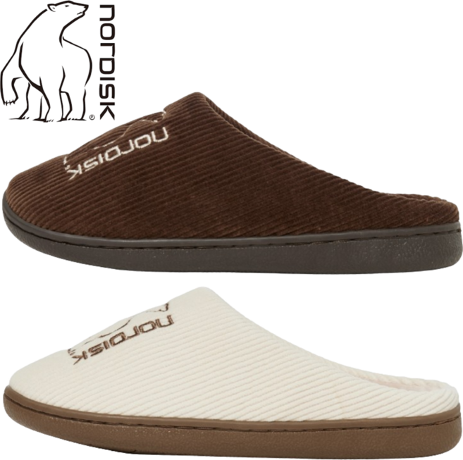 매장정품발송 노르디스크 남여공용 슬리퍼 캠핑 산책 가정용 사무실용 데일리 겨울용 방한 커플 코듀로이 슬리퍼