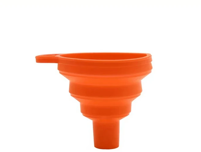 실리콘 접이식 깔때기 주방 긴 목 분배 가제트 도구 필터 분류기 작은 물병 액체 오일 전송, 1개, 09 Orange S