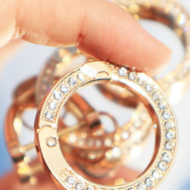 큐빅 오링 키링 가방끈 고리 O링 열쇠고리 DIY 부자재 가방 참 악세사리 부품 수선용, 골드GS0600680A, 1개