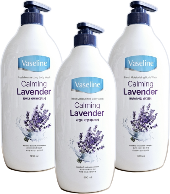 애경바세린 프레시 모이스처라이징 바디워시 라벤더 카밍, 900ml, 3개