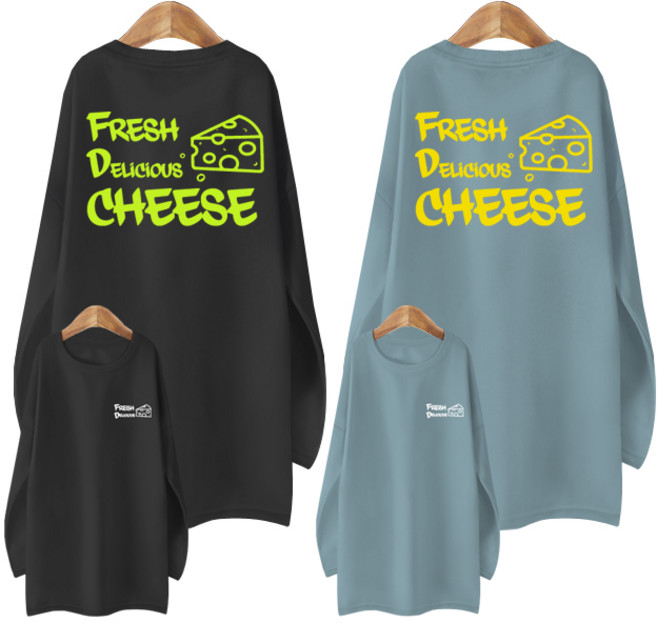 블론디 치즈_100%국내생산 기모롱티셔츠