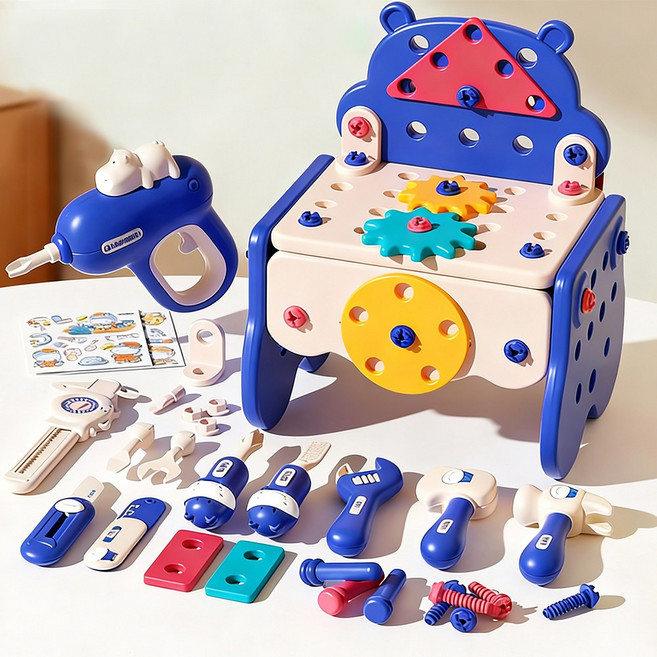 토요요 DIY 나사 조립 공구 세트 완구 엔지니어 역할놀이 장남감BY-HM, 68개