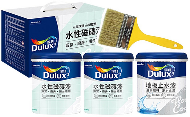 Dulux 得利 水性磁磚漆 浴室廚房陽台適用, 燕麥米, 1套, 3L