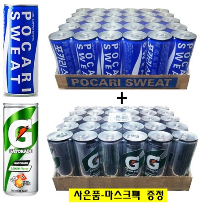 포카리스웨트 240ml(30개)+게토레이 240ml (30개) / (사은품증정), 60개, 240ml