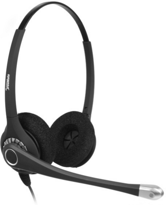 DH-027TFNB / FreeMate 다산일렉트론 콜센터 양귀형 헤드셋, RJ-9 Blue (LG or 삼성 키폰 / ip폰)