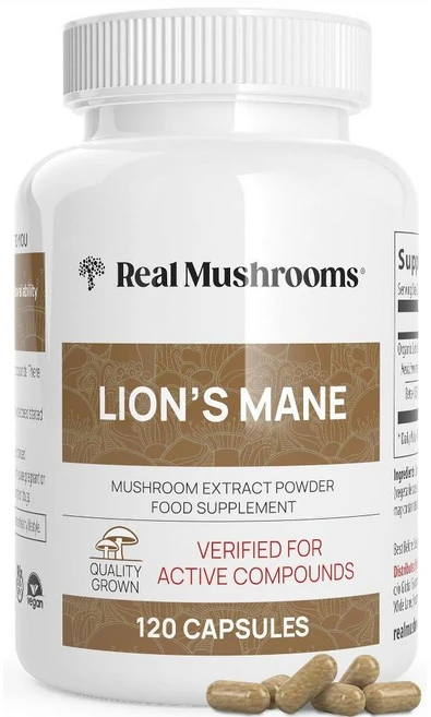 Real Mushrooms 노루궁뎅이버섯 캡슐보충제 비건 300정, 1개, 120정 - 쿠팡