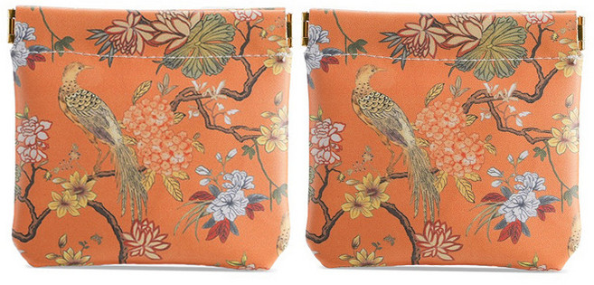 자동 스냅 파우치 미니 카드 수국 립스틱 수납 마운틴 동전 스몰, 2개, I_소형 2개