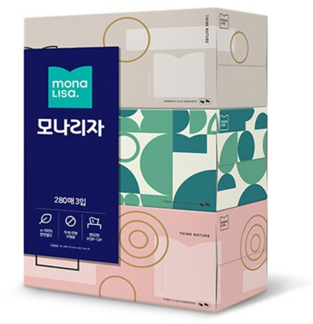 모나리자 라이브스마트 각티슈 250매 280매 3곽1팩, 280개입, 3개