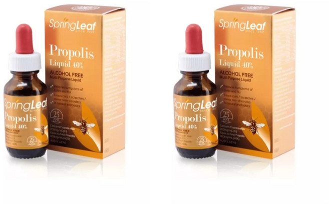 Spring Leaf 綠芙特級 無酒精蜂膠40%(25ml) 澳洲蜂蜜 喉嚨舒緩, 1個, 滴劑 1+1超值組(2入)