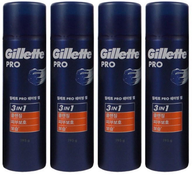 질레트 프로 쉐이빙 젤 4개, 195g