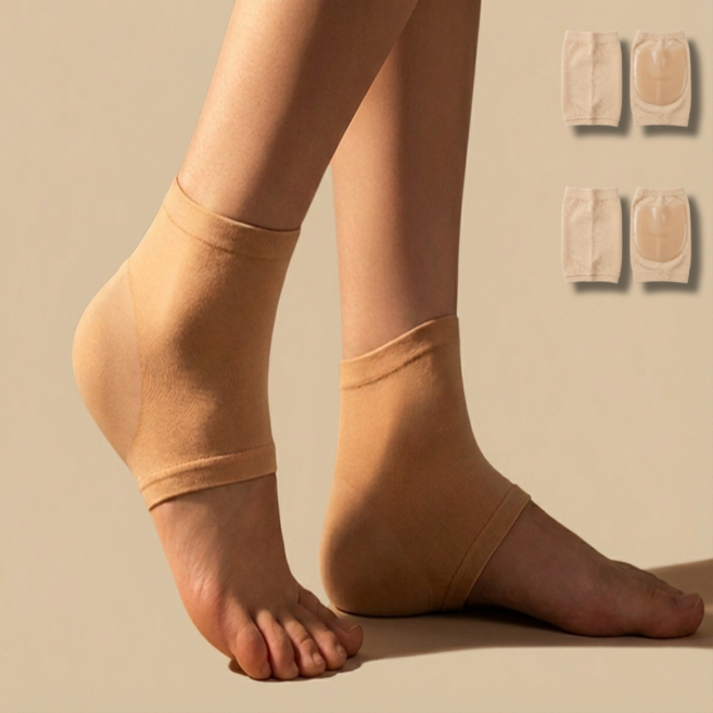 모스탠 뒤꿈치 보습 패드 양말, 2개