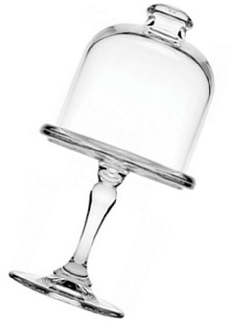 디저트 프리젠 테이션 캔디 디스플레이 및 특별 장식을위한 돔 커버가있는 투명 유리 발 서빙 트레이, 둥근 모서리