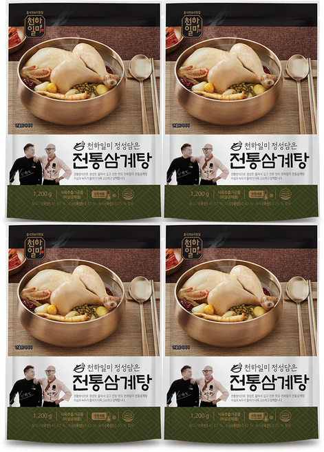 기타 천하일미 홍석천 이원일 전통 삼계탕 국내산 닭 사용, 1.2kg, 4개