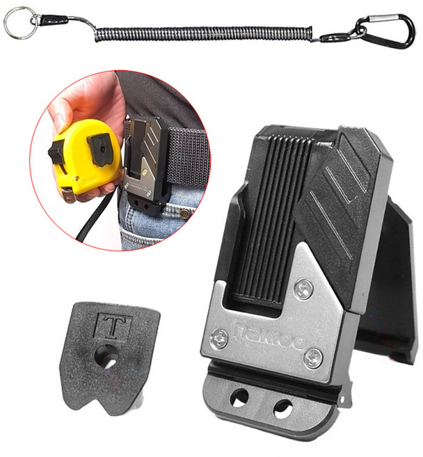 카자리코 공구 부착클립 공구보관 개폐형 비개폐형 줄자걸이 벨트걸이 와이어줄 세트, 1개