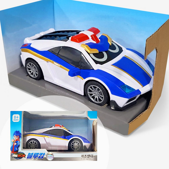 메탈카드봇 블루캅 경찰 자동차 1개 키즈캔디 미니카