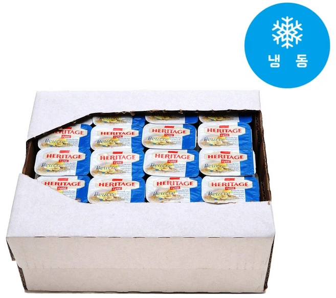 헤리티지 퓨어 포션버터 1회용 무염버터, 10g, 100개 - 쿠팡