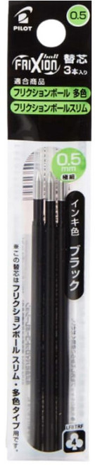 파이롯트 파이롯트 프릭션볼 슬림 볼펜 리필심 3입 (LFBTRF30), EF블랙0.5