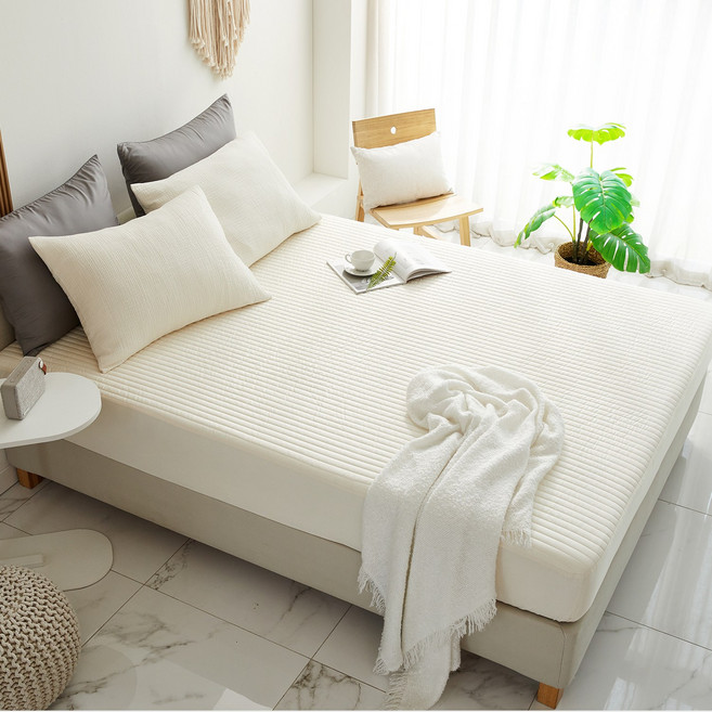 순면 줄 누빔 매트리스커버 올인원 호텔 국산 침대 커버 사계절 용