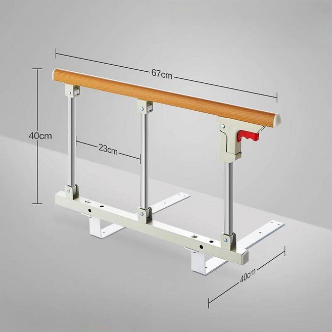 용 침대가드 병원 낙하 접이식 프레임 장 계단 난간 침대, 레귤러 도톰 3단 우드 베이스