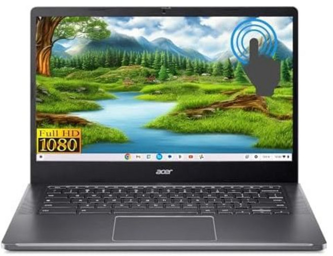 크롬북 Go 교육용 삼성 Google AI 8코어 Intel i3 8GB 512GB SSD 14인치 FHD 4K 그래픽 Chrome OS가 탑재된 스틸 그레이 색상의 Acer, 크롬북 Go 교육용 삼성 Google AI 8코어 In