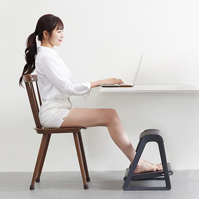 커블 발받침대 국내 제조 2단 사무실 책상 발판 풋레스트, 그레이 단품