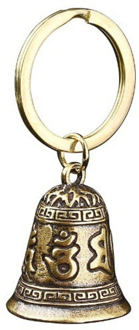 풍수 행운 키링 키홀더 열쇠고리 팬던트 황동 벨 엔틱 성공 부 부적 불교 가방 종소리 링, 상세페이지 참조, 1개