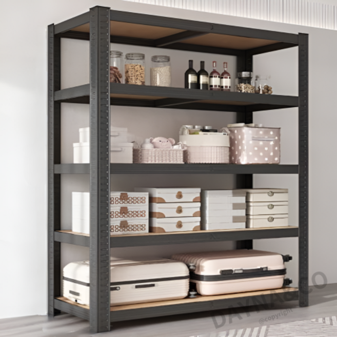 무볼트 수납 앵글 다용도 선반 베란다 수납 철제 경량랙, 블랙