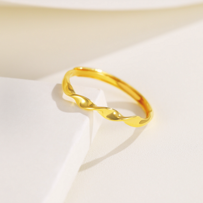 Ramlove 18K 반지 김여사 반지 트렌디 여성 골드 도금 반지 HAR022